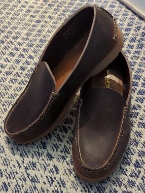 Rancourt Dark Brown Leather Slip-On Loafers — Size 11D